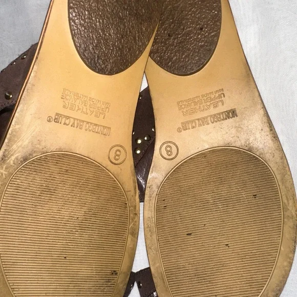 Montego Bay Club Brown and Red Embellished Sandals.     (#101) - Picture 4 of 4